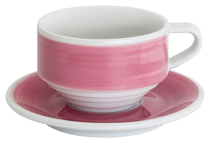 Кофейная пара Loveramics Deco C118-011BPP/C118-032BPP 220 мл (фарфор) розовая (pink handpaint)