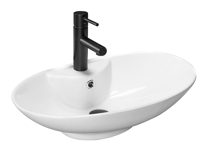 Раковина накладная Mira MR-8043 65х43 см, с отв. под смеситель, керамика