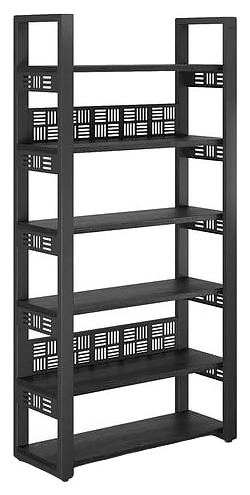 Стеллаж открытый КОБОР SO6-120/36 black/wood