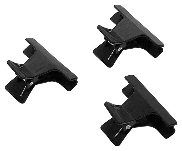 Зажимы для волос Sibel 931003202, пластик, 55 мм, 12 шт., черные