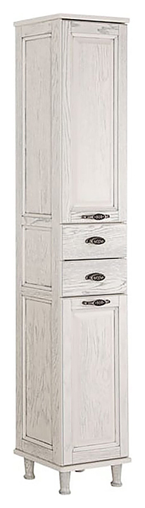 Шкаф-пенал Aquanet Тесса 35 жасмин/серебро, фасад стекло