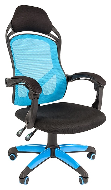 Кресло игровое Chairman GAME 12, черно-голубое