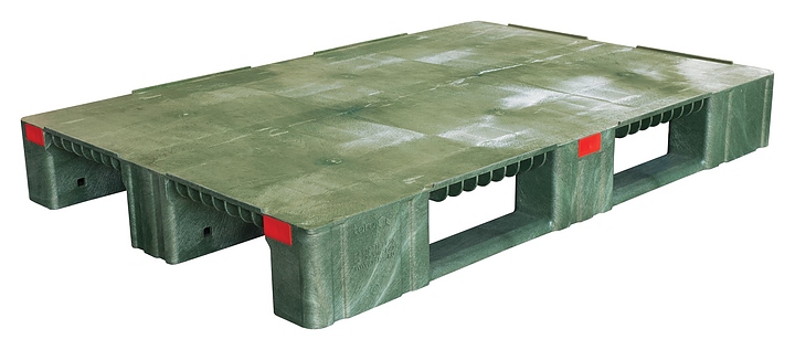 Паллет ТАРА.РУ TR 1208-1-1 1200х800х150 мм (сплошной на 3 полозьях) усиленный зеленый