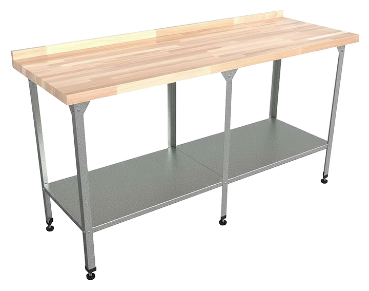 Стол кондитерский Мебель Фронт Бизнес СКБП 1700x600x860 мм, полка сплошная, с бортом, береза