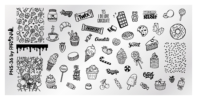 Пластина для стемпинга ParisNail PNS-36 (120х60 мм)