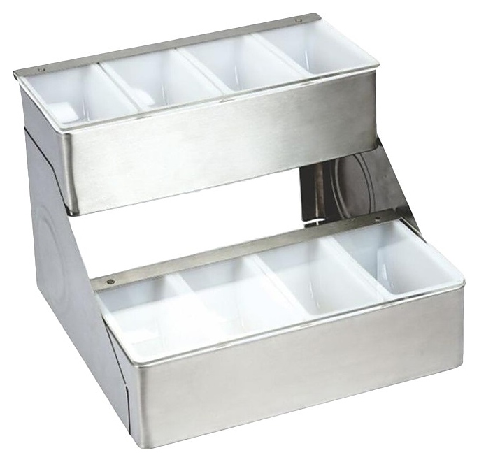 Контейнер для сыпучих продуктов P.L. Proff Cuisine CD2TQ8 60,5х30,5х22,5 см (нерж. сталь) 2-ярусный, 8 емкостей