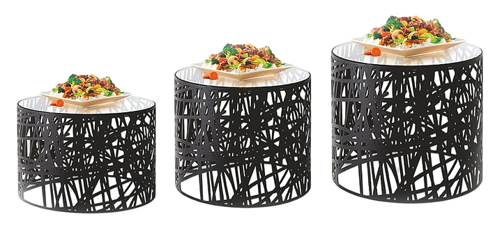 Подставка фуршетная P.L. Proff Cuisine Hotelware MBRG 23458 B Black d 19 см h 15 см + блюдо стекло