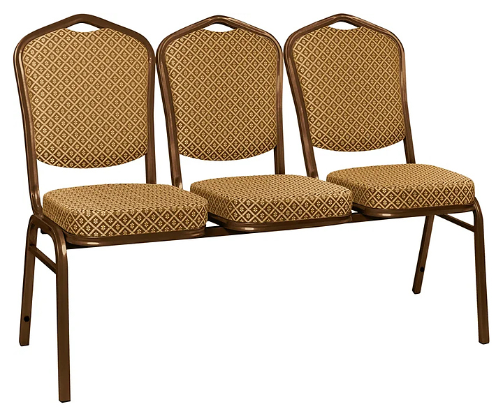 Секция из 3 стульев ChiedoCover Хит 25 мм коричневый, ромб коричневый