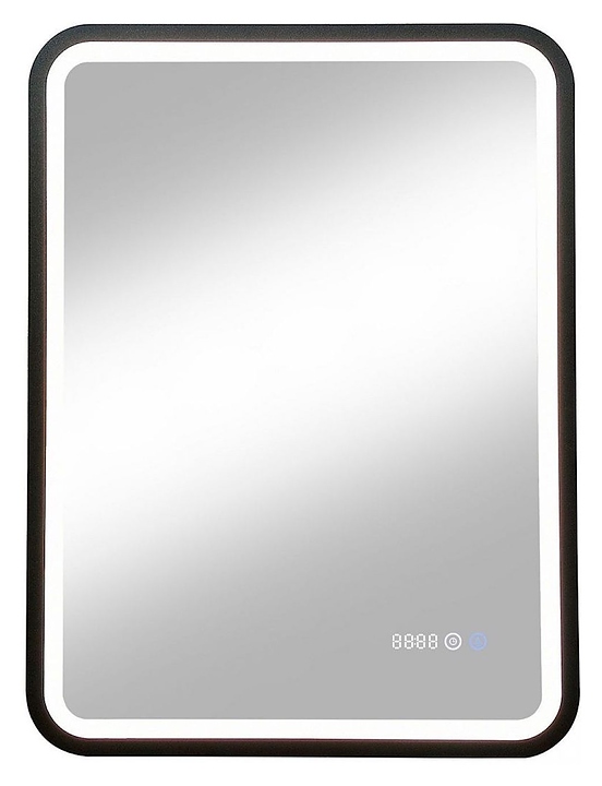 Зеркало Art&Max Genova AM-Gen-600-800-DS-F-H-T 60х80 см, с часами, подсветкой и антизапотеванием