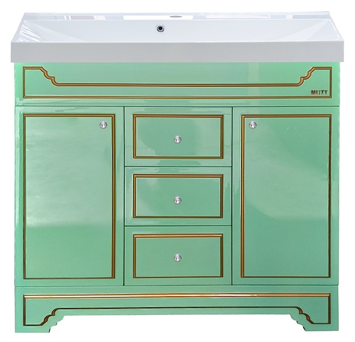 Тумба под раковину Misty Praga 90 87х82 см, салатовая с патиной