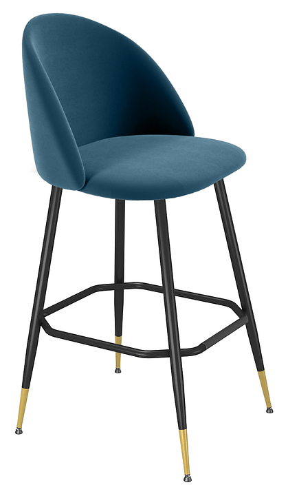 Стул барный Sheffilton SHT-ST35/S148 тихий океан / черный муар / золото
