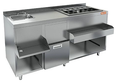 Барная станция HICOLD НБМКС-15/7БПК (с бортом, без ящиков)