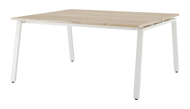 Стол офисный КОБОР A/2-160/160 white/natural