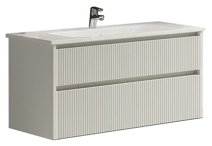 Тумба подвесная Sanvit Рольф-2 120х46 см, белая глянцевая