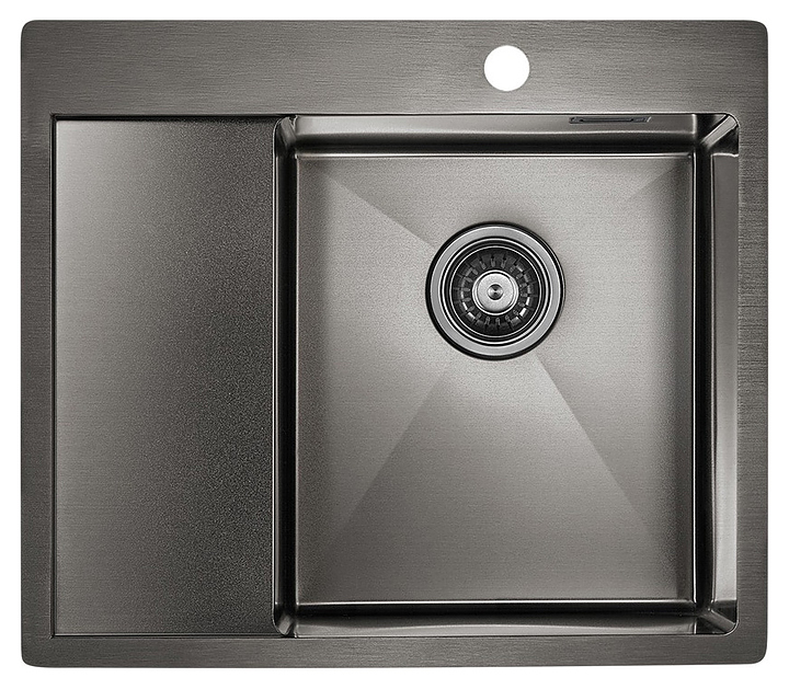 Мойка кухонная Paulmark Alster PM825951-GMR вороненая сталь, правая