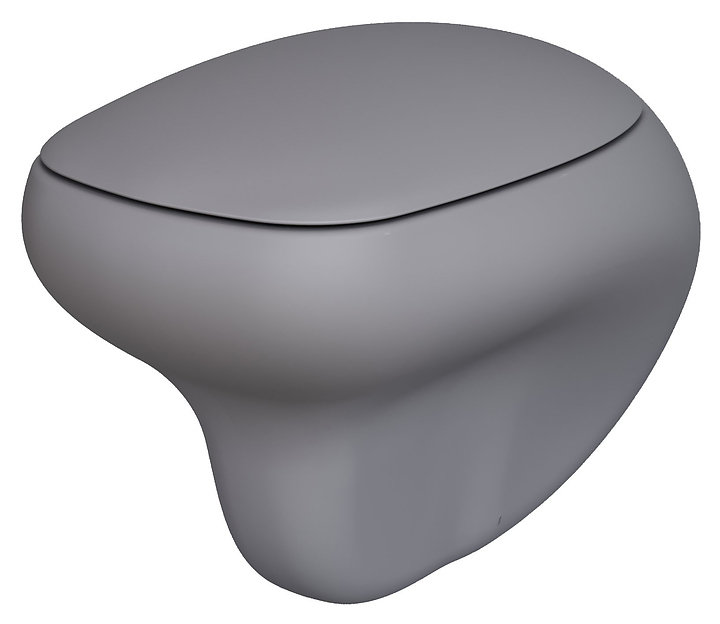 Унитаз подвесной с крышкой-сиденьем Ambassador Diamond 123T20301R-122T20301 серый матовый