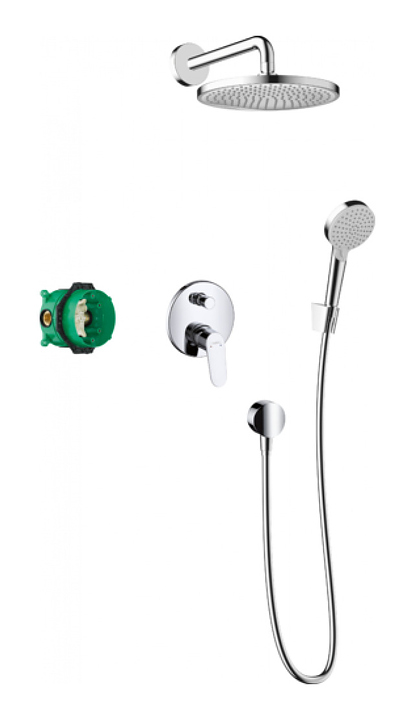 Комплект душевой встраиваемый Hansgrohe Crometta S 240 1jet 27958000 HG Set 8 в 1, хром