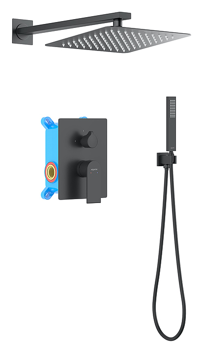 Комплект душевой встраиваемый Aquatek Лира AQ1472MB черный матовый