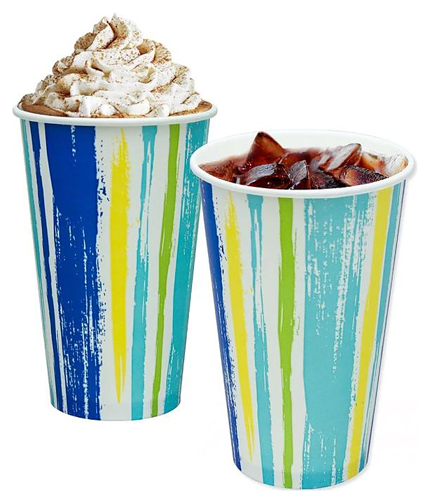 Стакан бумажный ПАПЕРСКОП РУС 400 мл Полоски