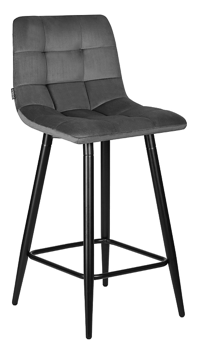 Стул полубарный DOBRIN 8078-1-LML OLIVIA (черные ножки, темно-серый)