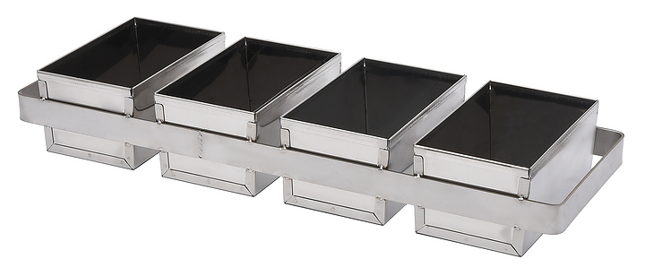 Форма хлебная ЦПО 100х220х100 мм 4-секционная, с антипригарным покрытием