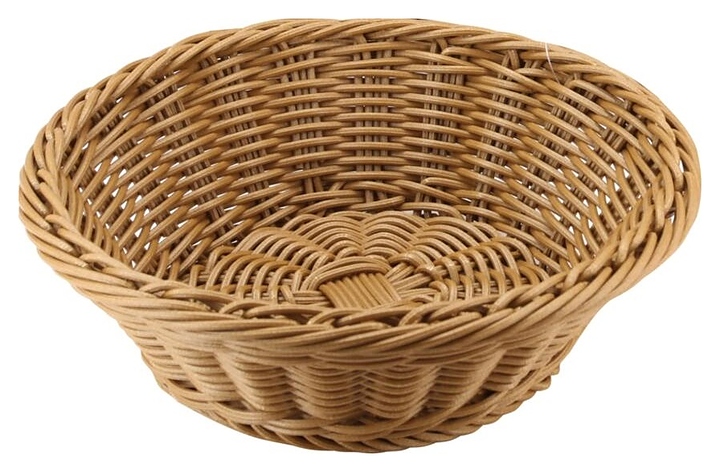 Корзина плетеная для выкладки Sunnex C06040V d=18,5 см h=7,5 см (полипропилен) коричневая