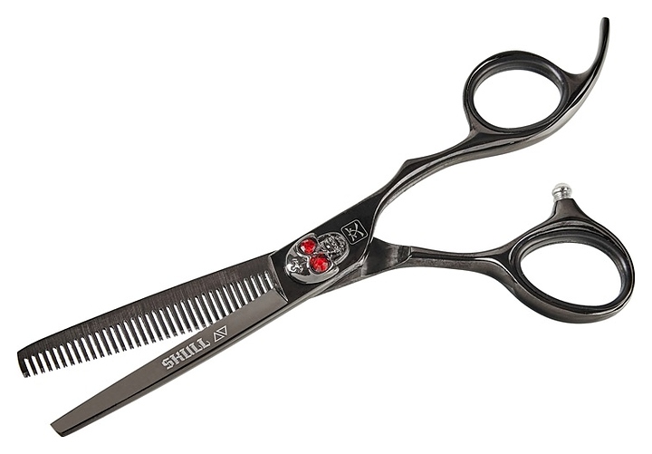 Ножницы парикмахерские филировочные Katachi Skull Black 5.5