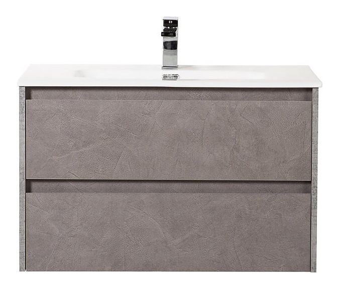 Тумба с раковиной BelBagno KRAFT-900-2C-SO-PG + LOV-900-LVB серый камень
