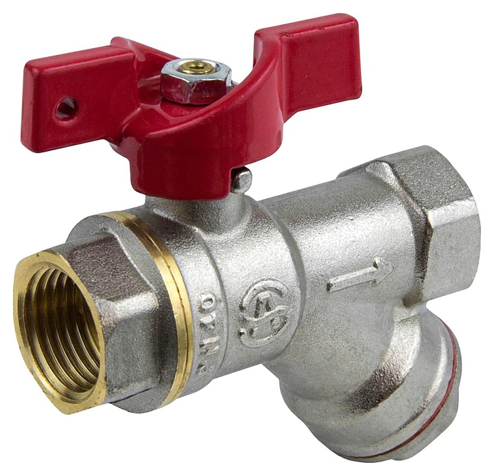 Кран-фильтр шаровой Aquasfera 007-7408, ДУ 15, PN 4 МПа, 1/2