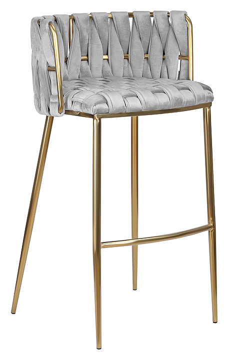 Стул барный DOBRIN 1538G-LMN EMMA GOLD (светло-серый)