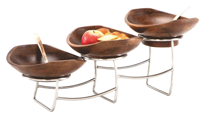 Подставка фуршетная P.L. Proff Cuisine Hotelware CBS 32816 54х18х22 см + 3 салатника бук