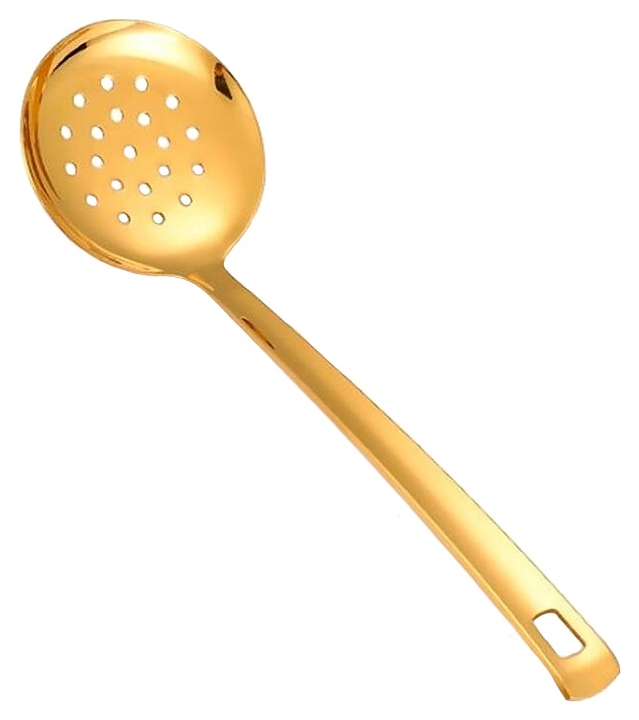 Ложка гарнирная P.L. Proff Cuisine EBYA-09G / Djeni Skimmer Square Tip l=24,5 см перфорированная (нерж. cталь с PVD покрытием) золото
