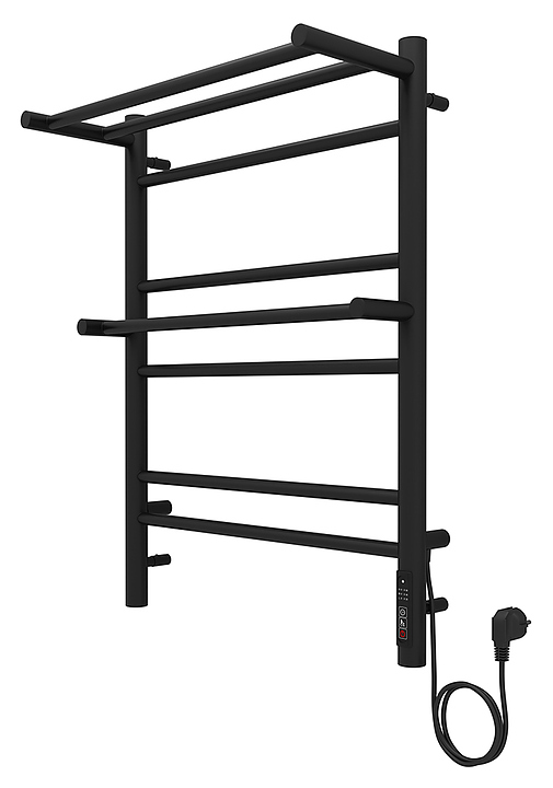 Полотенцесушитель электрический Aquatek Альфа П7 50х70 см, с полкой, черный муар