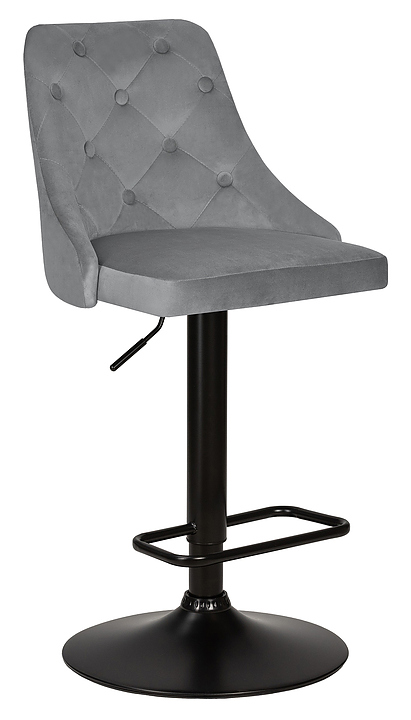 Стул барный DOBRIN 5021-LM-N JOSEPH BLACK (серый велюр) 2 шт.