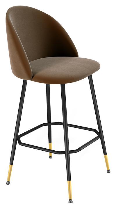 Стул барный Sheffilton SHT-ST35/S148 кофейный ликер / черный муар / золото