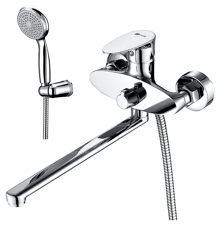 Смеситель для ванны и душа LEMARK Nero LM0251C универсальный, с плоским поворотным изливом, хром