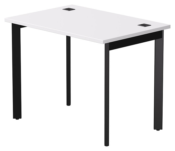 Стол офисный Everprof EVO 980х670х755 мм (ЛДСП / металл) опоры 45гр, белый / черный