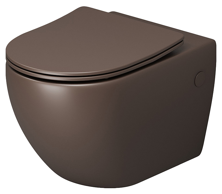 Унитаз подвесной с крышкой-сиденьем Grossman Color GR-4411BRMS коричневый матовый