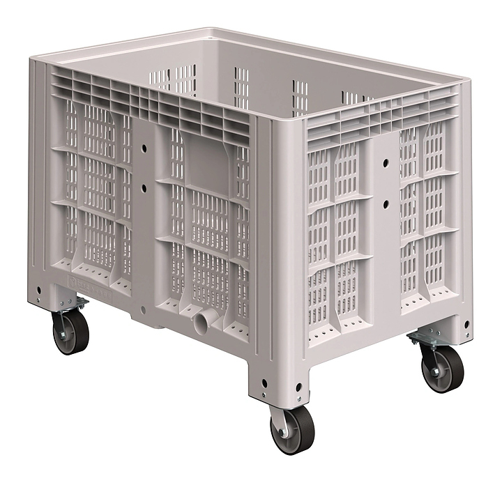 Контейнер iPlast iBOX 11.602 1200х800х920 мм на колесах, светло-серый