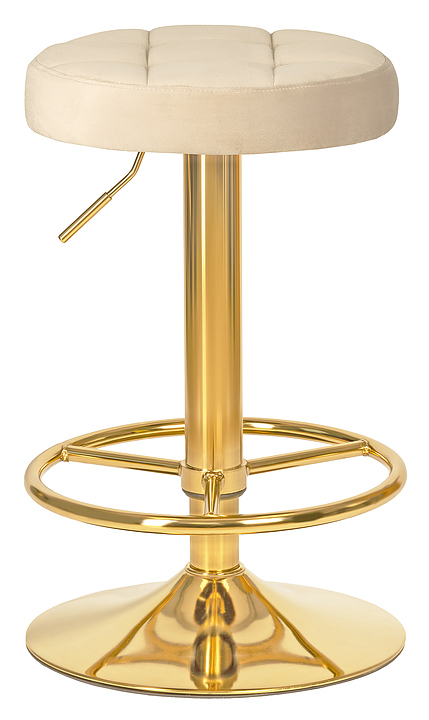 Табурет барный DOBRIN 5008-LM-N BRUNO GOLD (бежевый велюр) 2 шт.