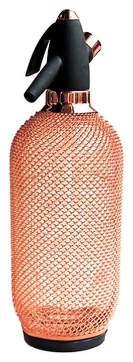 Сифон для газирования воды P.L. Barbossa SDSP0001-CP B'Guys 1000 мл d=12 см h=36,4 см (стекло / металл / пластик) медный