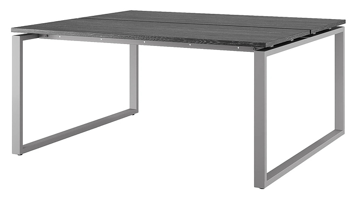 Стол офисный КОБОР O1/2-160/120 aluminum/glazed