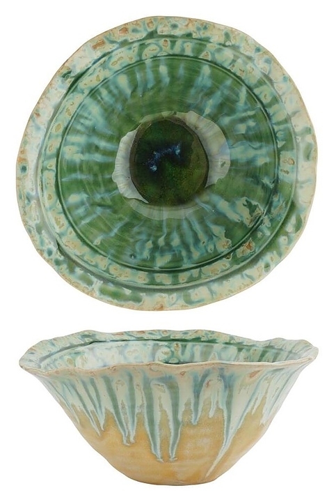 Салатник P.L. Proff Cuisine Green Flower Frutti di Mare P.L. [1] QB23152005 17 см