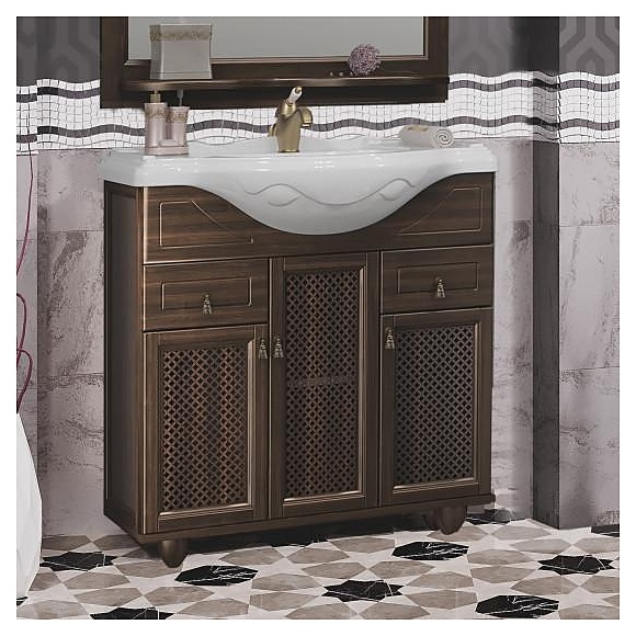 Тумба напольная под раковину OPADIRIS Тибет 85 00-00002851, орех антикварный