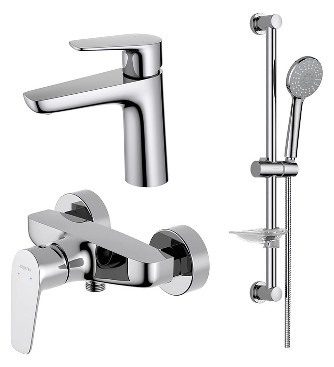 Комплект смесителей с душевым гарнитуром Aquatek Бетта AQ1131CR 3 в 1 хром