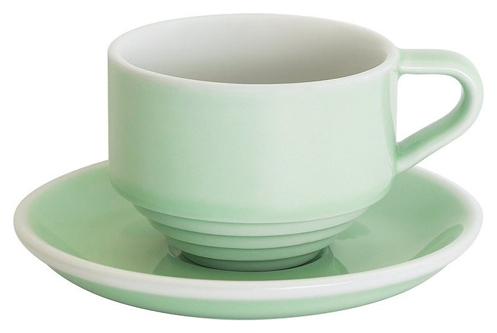 Кофейная пара Loveramics Deco C118-008BCG/C118-030BCG 165 мл (фарфор) светло-зеленая (celadon green)