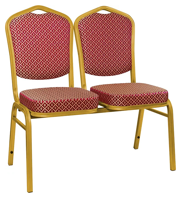 Секция из 2 стульев ChiedoCover Хит 25 мм золото, ромб красный