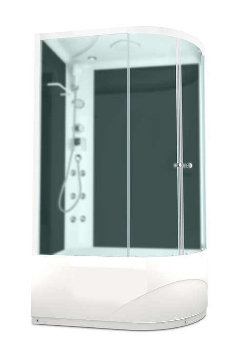 Душевая кабина с гидромассажем и блоком управления Domani-Spa Delight 128 high L DS01D128LHBM10 120х80 см
