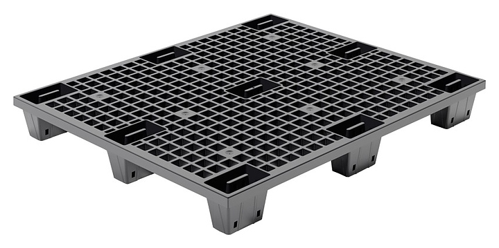 Паллет ТАРА.РУ TR 1210 LP ВС 1200х1000х140 мм (перфорированный на 9 ножках) черный