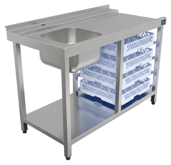 Стол для посудомоечной машины РЕКОМ СПМЦ/3-120/75/85 Л (левое крыло)